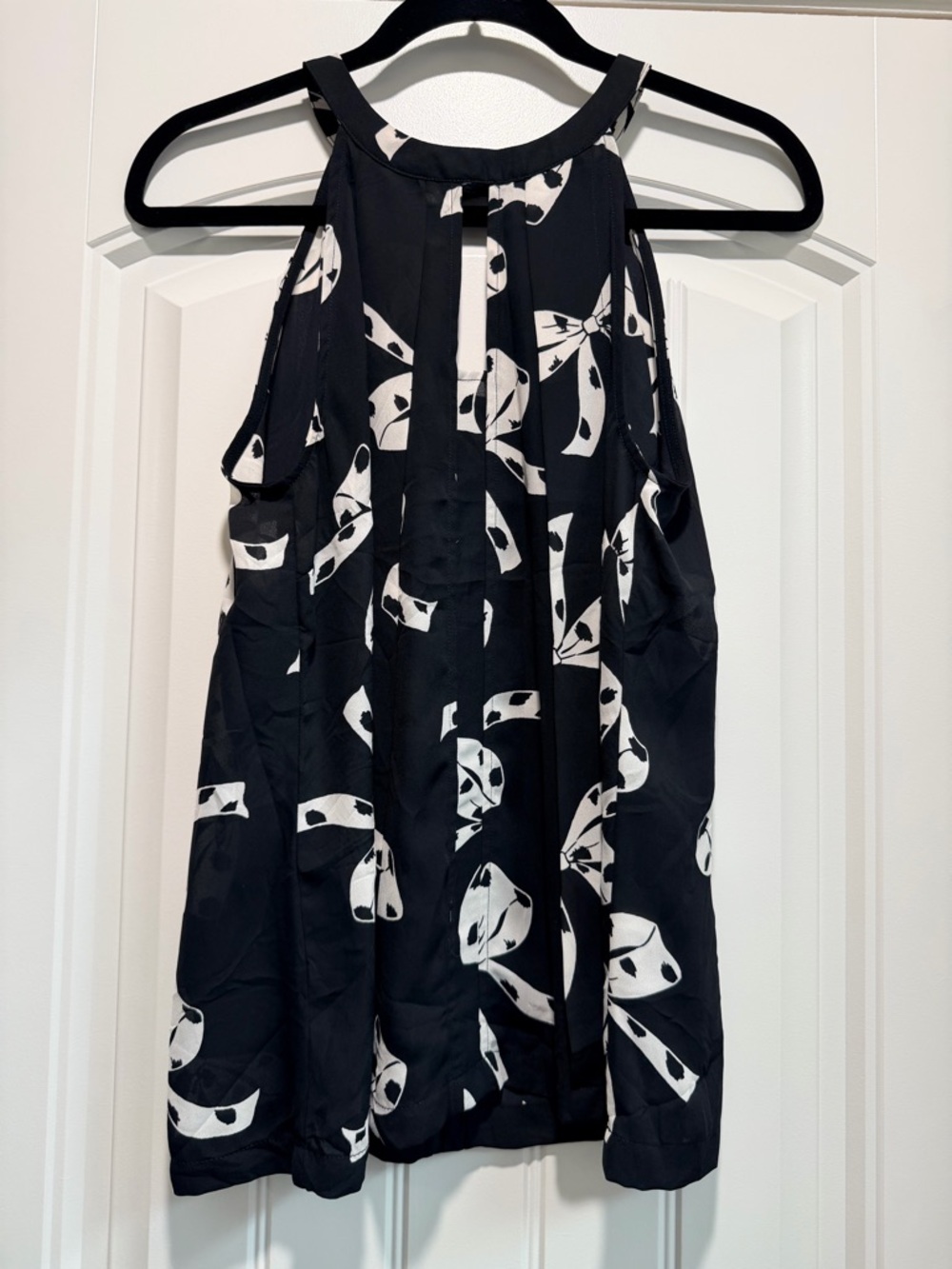 Banana Republic Black and White Printed Halter Tank